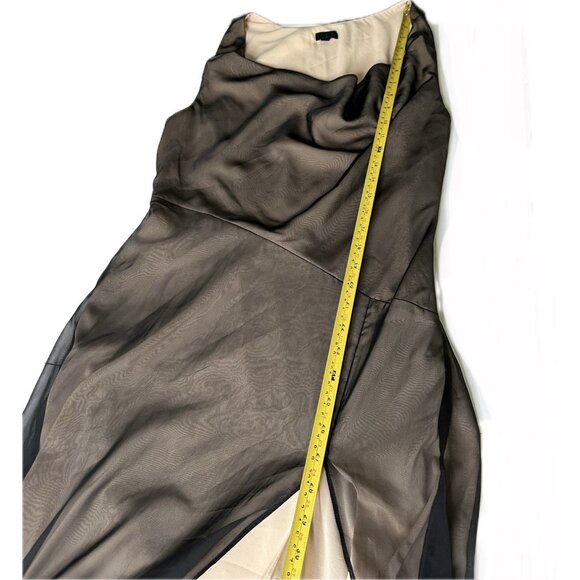 Revolve NBD Calla Cowl Neck Gown Black & Nude Chiffon Maxi Dress Size M - Picture 8 of 9